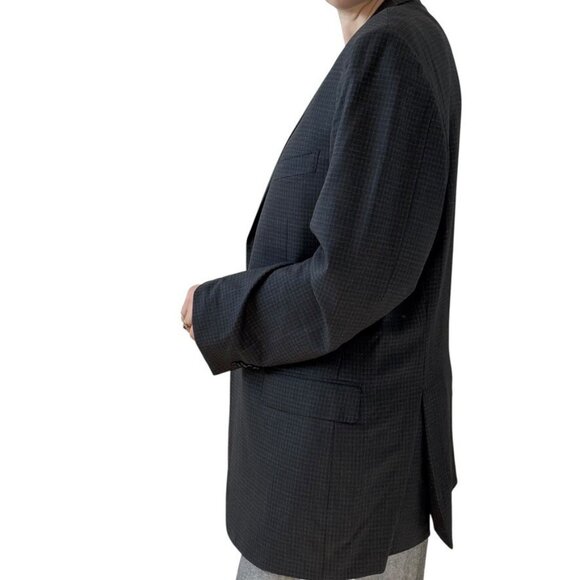 NWOT Canali Gray Check 100% Wool Blazer Suit Trouser 2 Button Set 46L - Picture 7 of 11